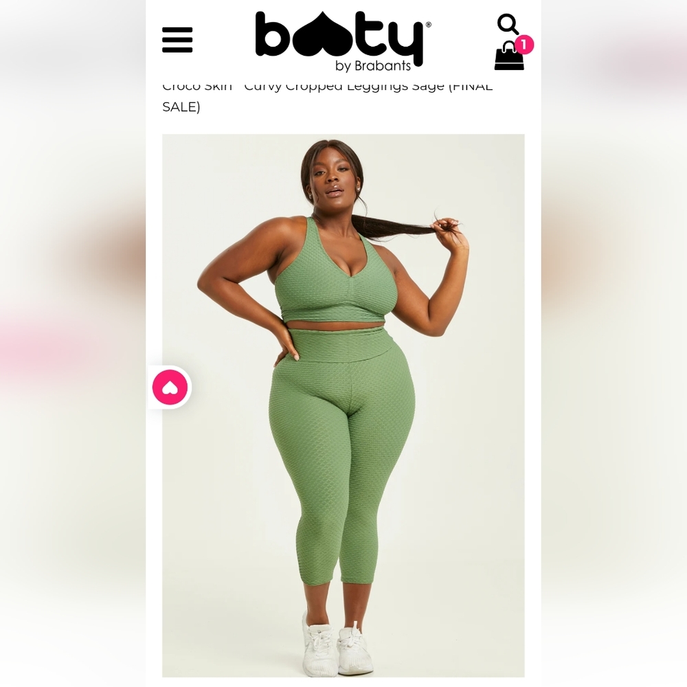 Booty by brabants BNWT Curvy croco skin cropped leggings in sage